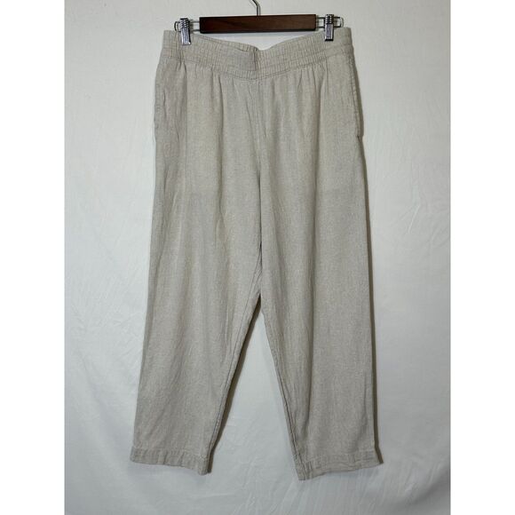 Old Navy Women's Casual Elastic Waist Linen Blend Pants with Pockets Size M - Picture 1 of 4
